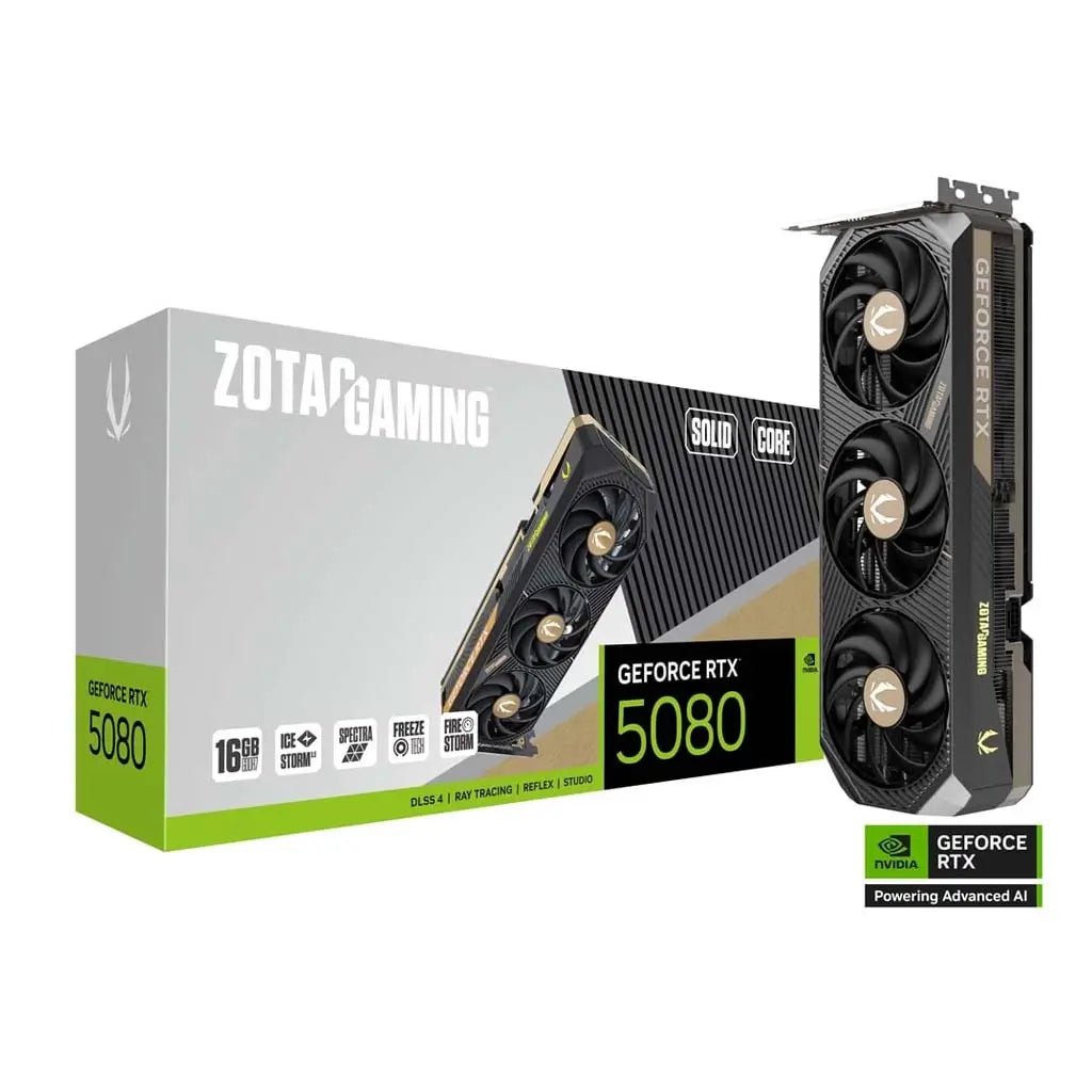 Zotac Gaming GeForce RTX 5080 Solid Core graphics card in uae, dubai, sharjah, abu dhabi, azman Zotac Gaming GeForce RTX 5080 Solid Core graphics card in uae, dubai, sharjah, abu dhabi, azman